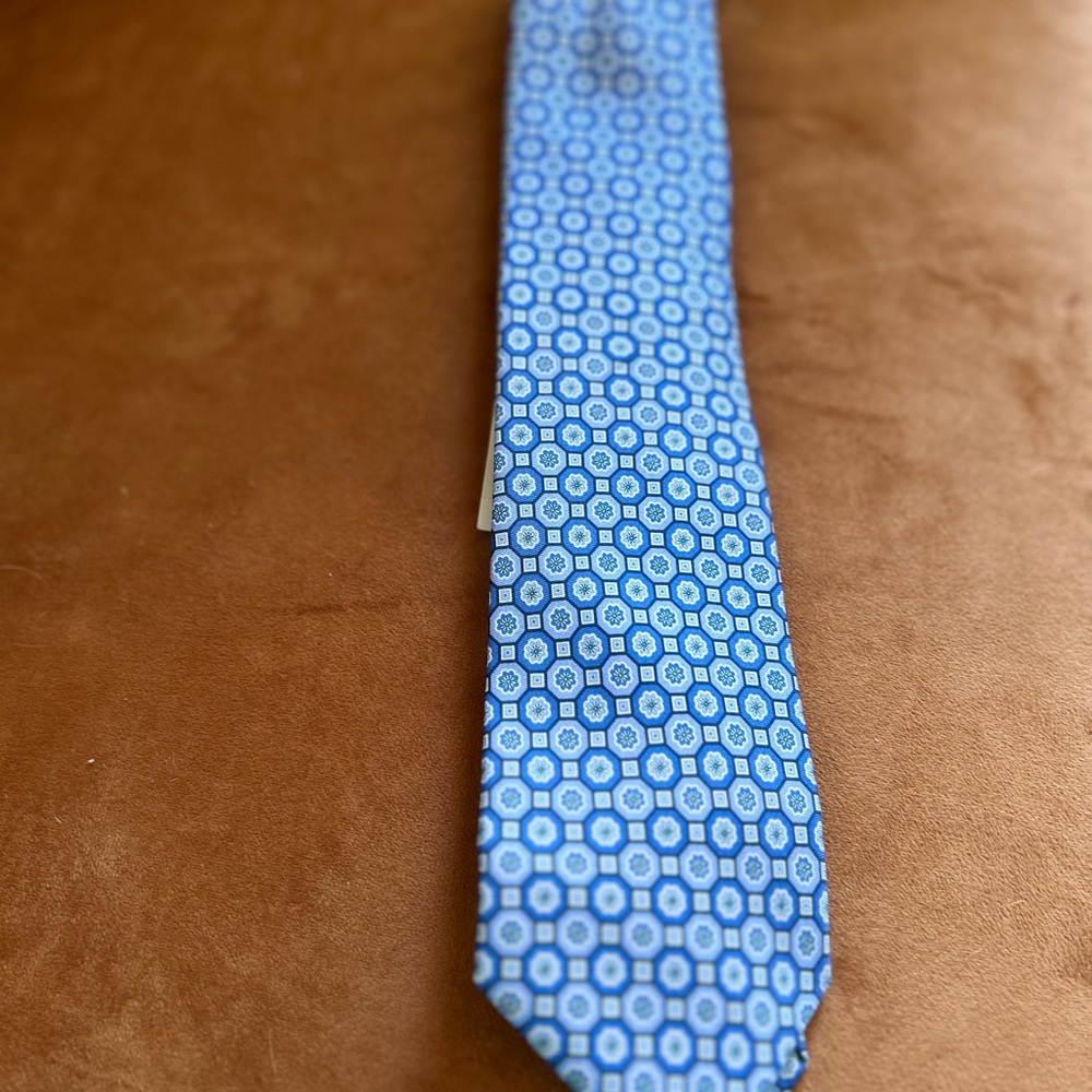 Tommy Hilfiger Blue Hexagon Pattern Tie